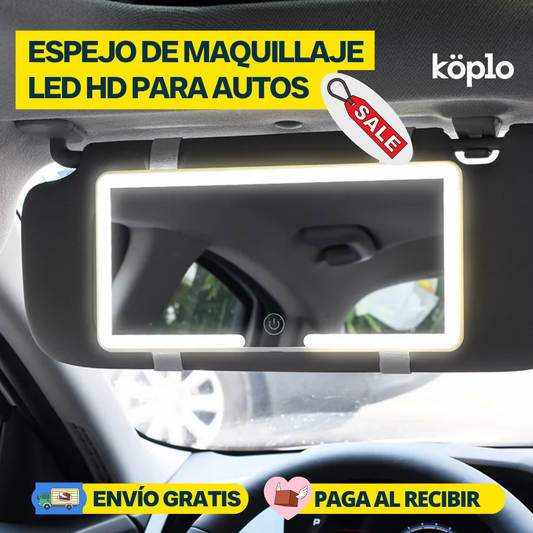 Espejo de Maquillaje LED HD para Autos