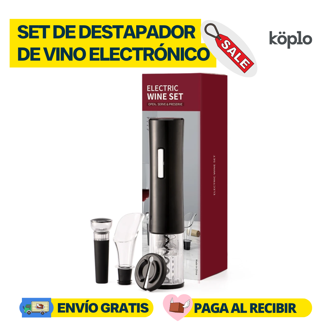 Set Destapador Electrónico de Vino